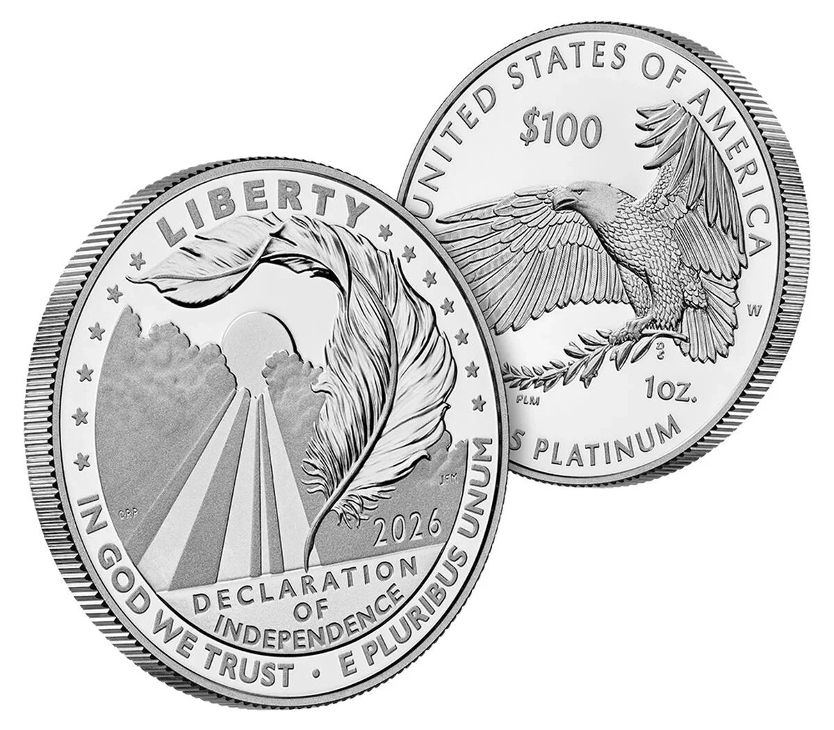 Charters of Freedom 2026 Platinum Coin - Declaration of Independence