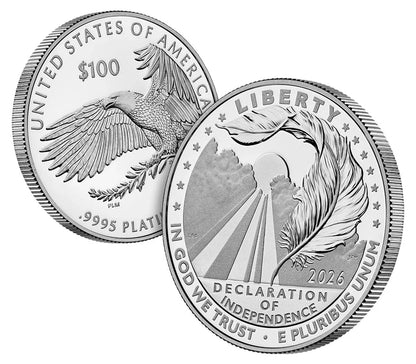 Charters of Freedom 2026 Platinum Coin - Declaration of Independence