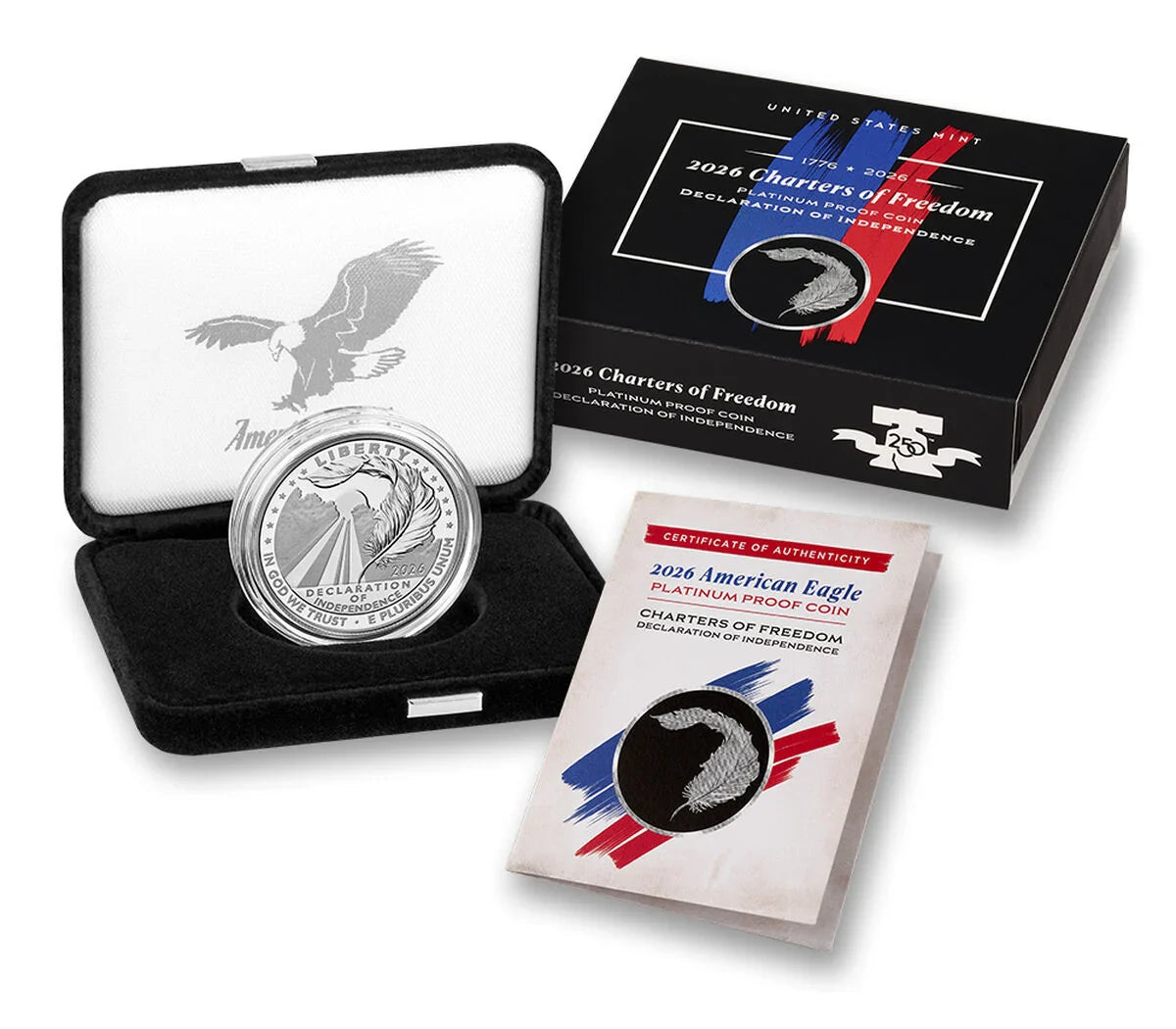 Charters of Freedom 2026 Platinum Coin - Declaration of Independence